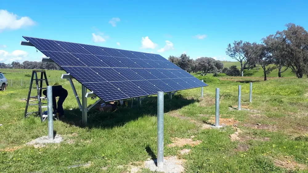 Ground-mount solar array installed on a regional property