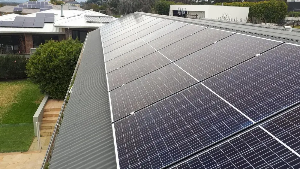 Completed rooftop solar panel installation